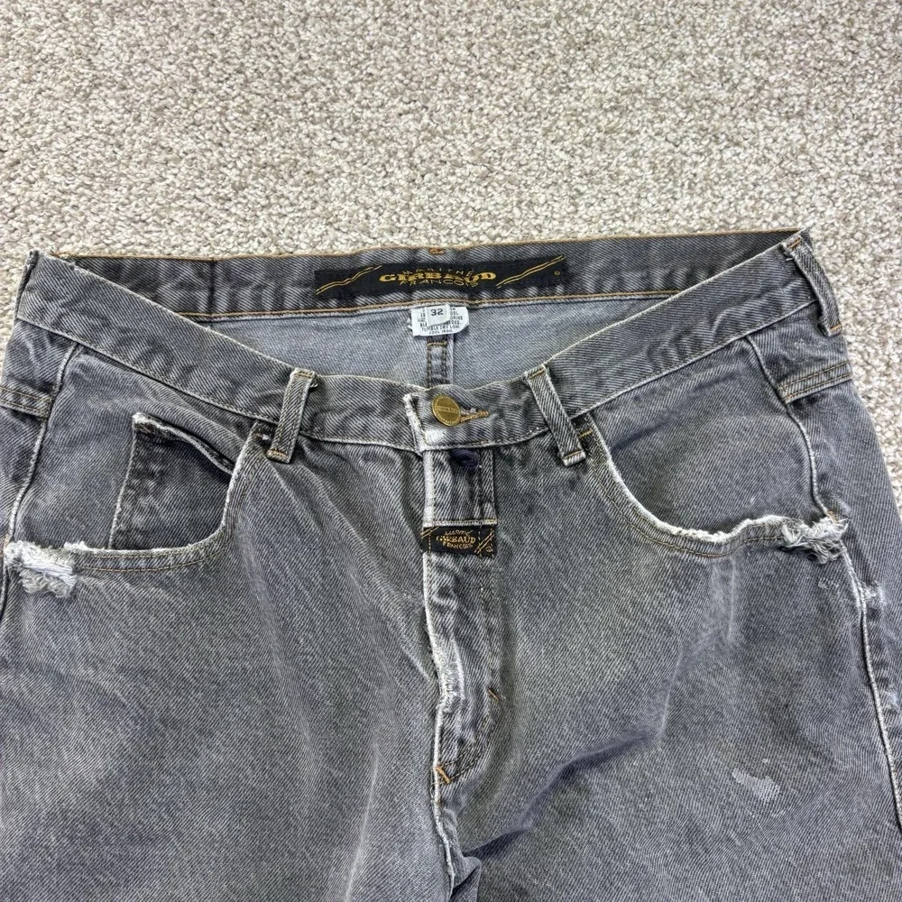 Marithe Francois Girbaud Jeans Mens 32x32 Gray Charcoal Wash Straight Distressed